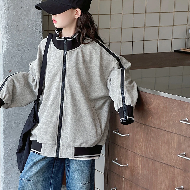 简约潮牌店铺儿童服装2025年款衣服女童装春秋装外套6-12岁高级感