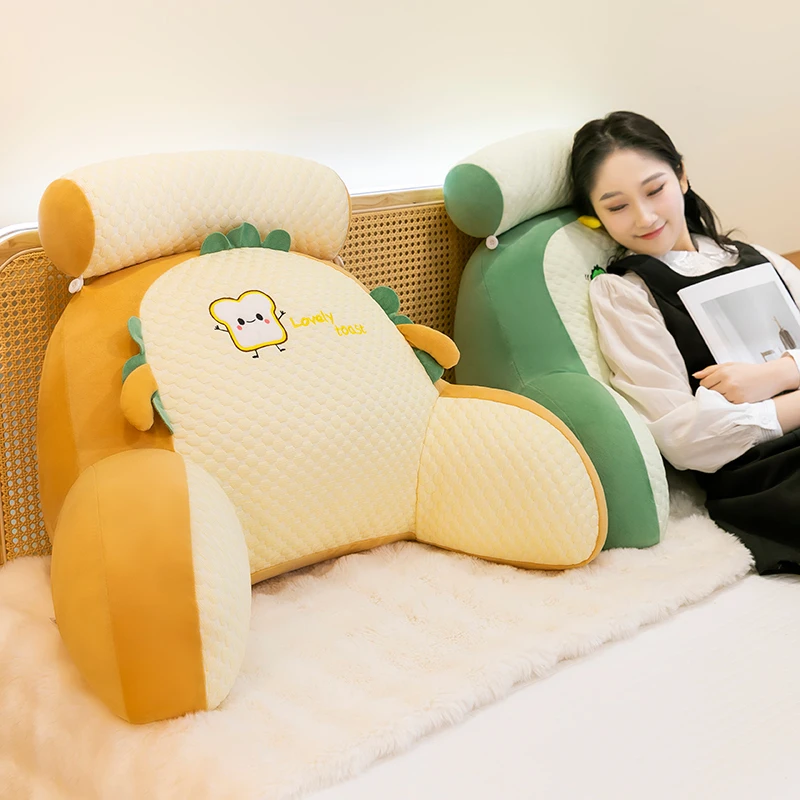 【护颈护腰靠背】秋冬季豆豆绒床头靠垫软包护腰靠枕沙发靠背抱枕