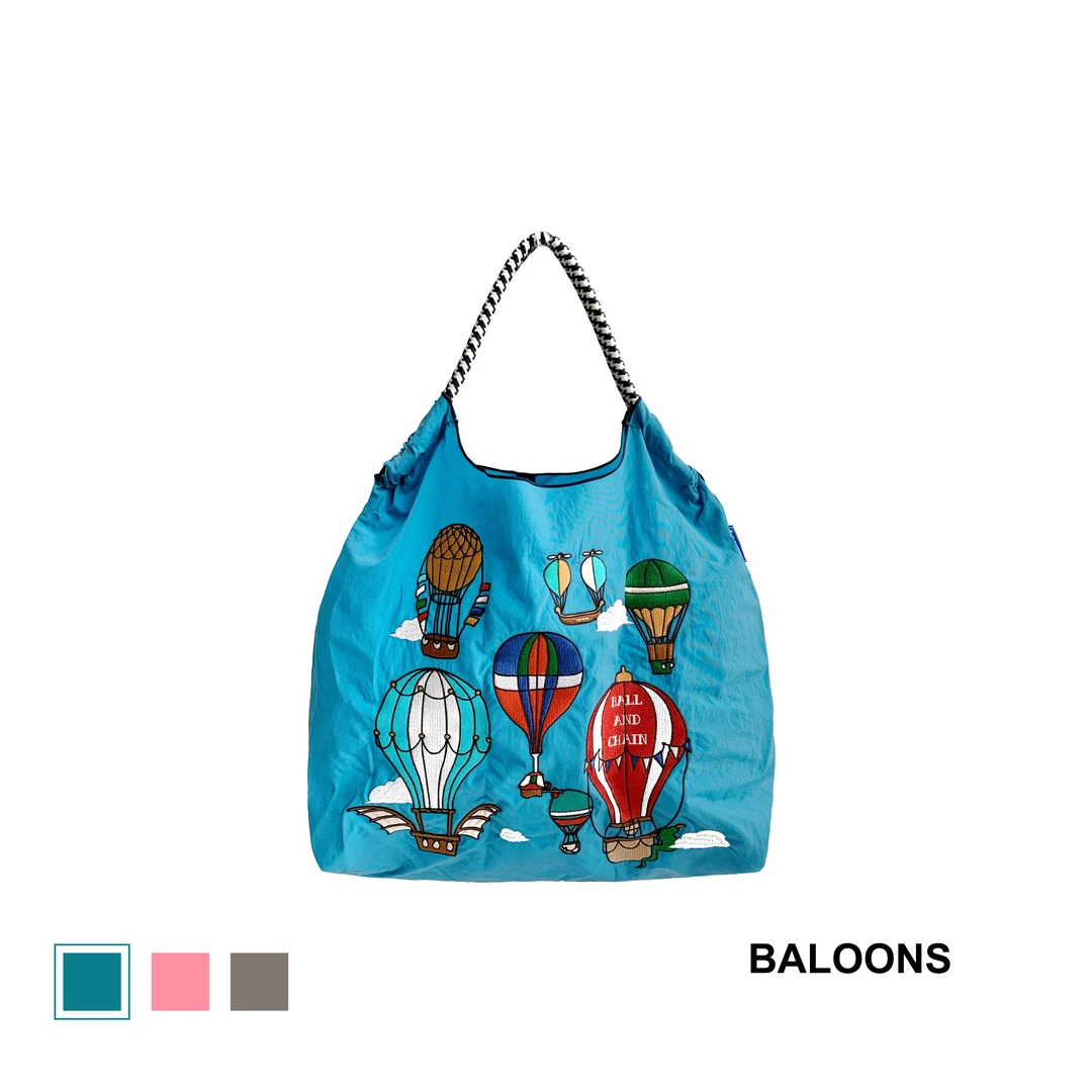 【五彩热气球】Ball&Chain官方正品刺绣环保购物ball chain购物袋