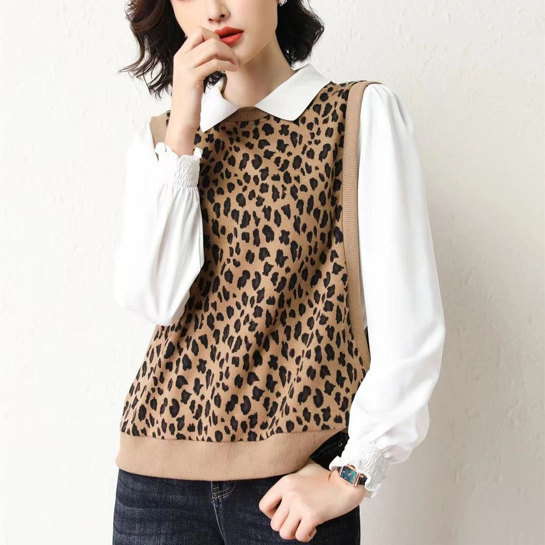 百搭长袖极简风减龄复古提花圆领洋气时尚宽松卫衣