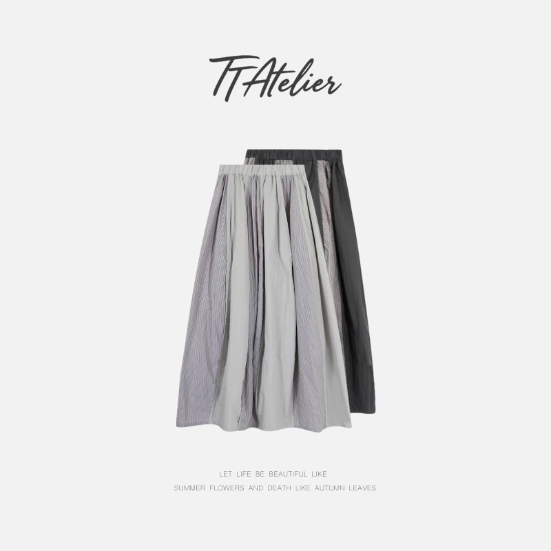 TT设计师【徘徊】日系慵懒风高级感纯高密色织棉半身裙TT190685