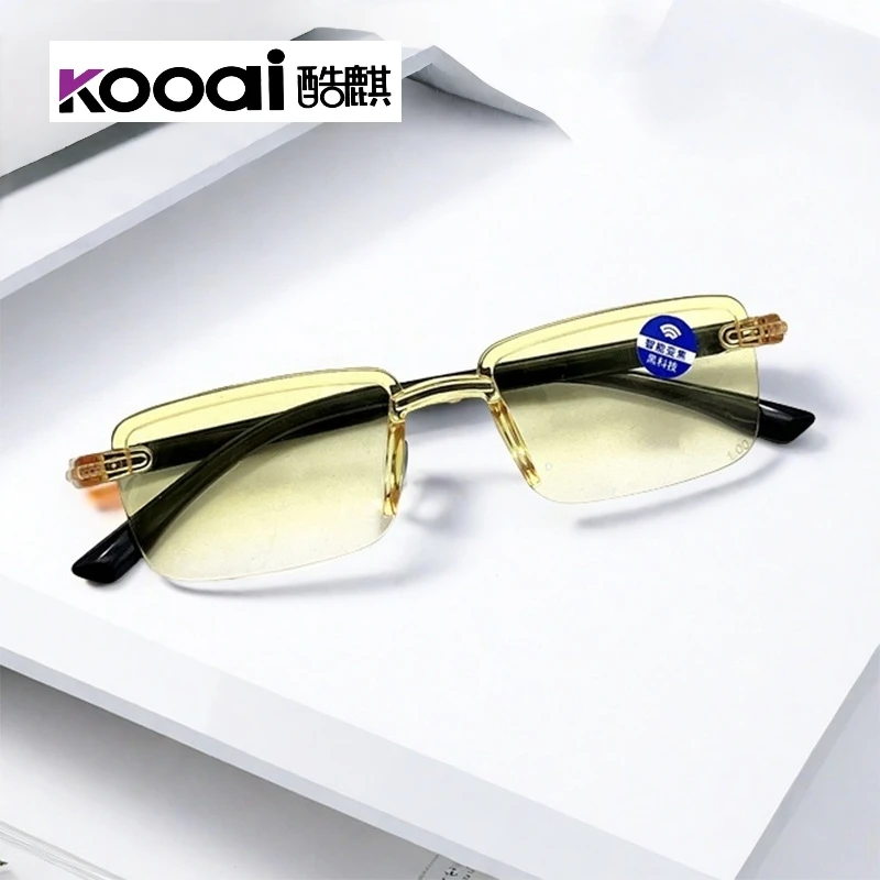 熊姐无边框中老年复古超轻变焦老花镜批发20副