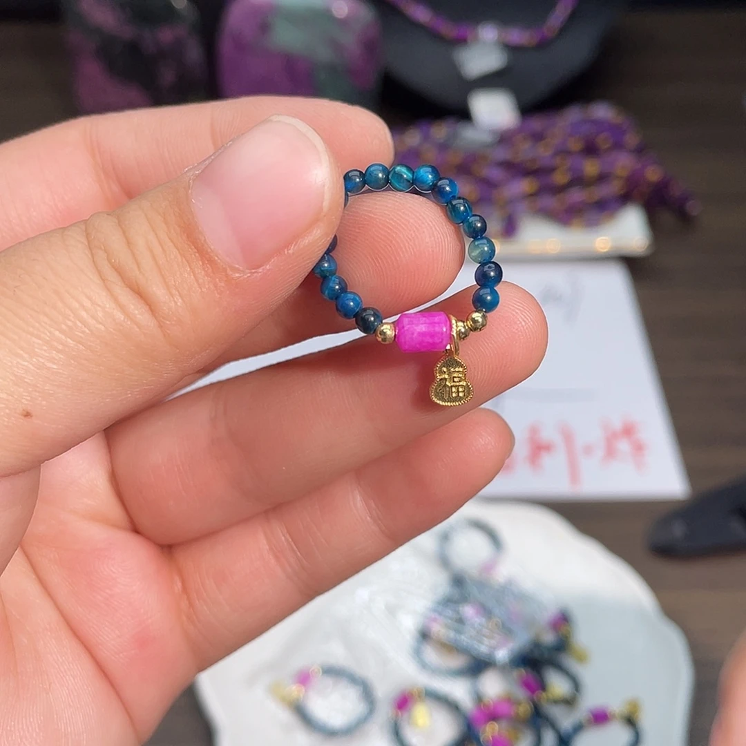 非金属diy原创蓝戒指