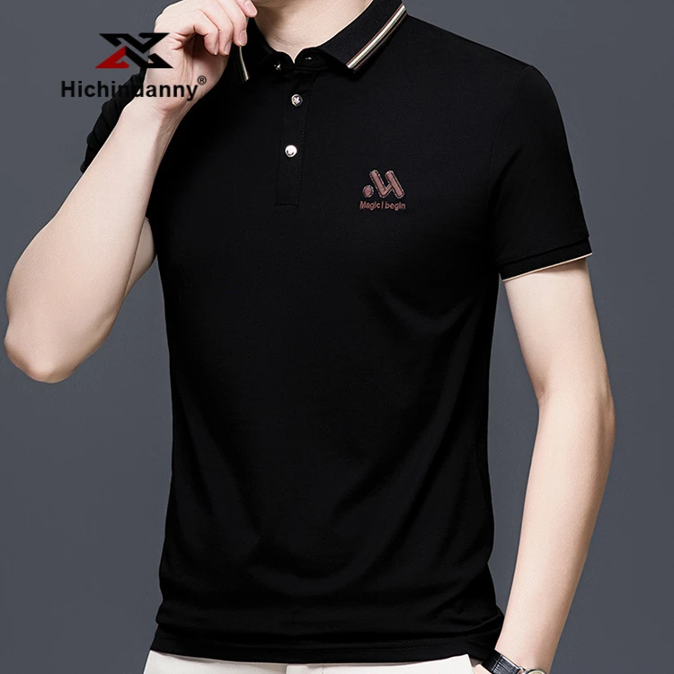 冰丝速干休闲短袖polo衫男士夏季薄款桑蚕丝翻领短袖T恤轻奢半袖