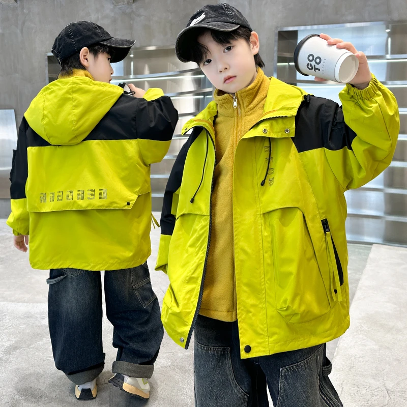 男童秋冬季外套2025新款大童春秋男孩宽松儿童秋装三合一冲锋衣潮