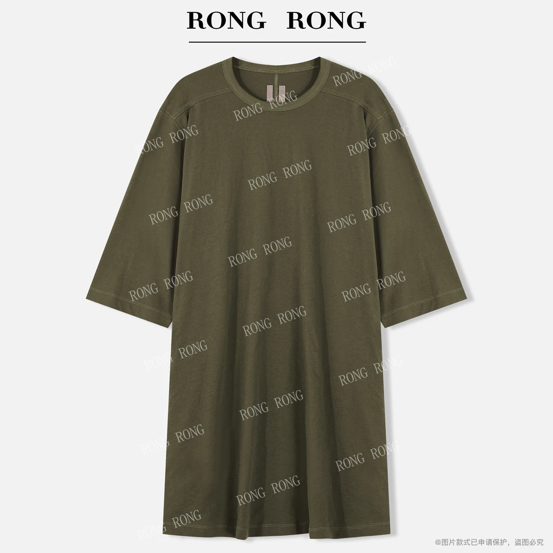 溶溶【雾失森色】RONGRONG 100棉圆领极简宽松廓形长款T恤F26QT286