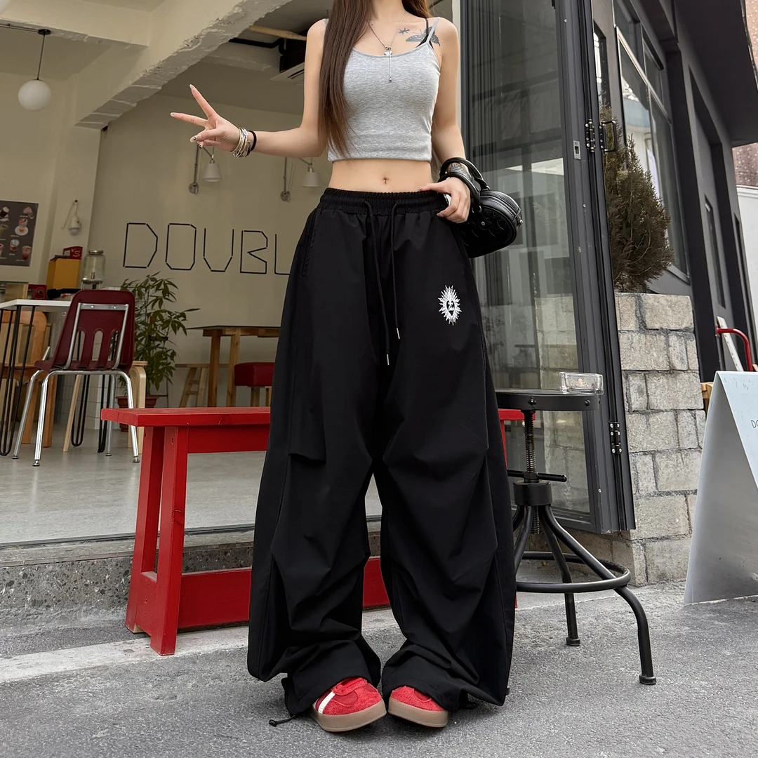 工装裤长裤阔腿裤女装夏季新款美式百搭美式宽松薄款弯刀女款裤子