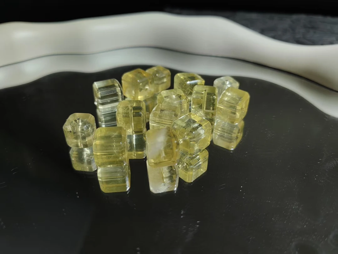 A756【金汐】柠檬黄水晶方糖吊坠