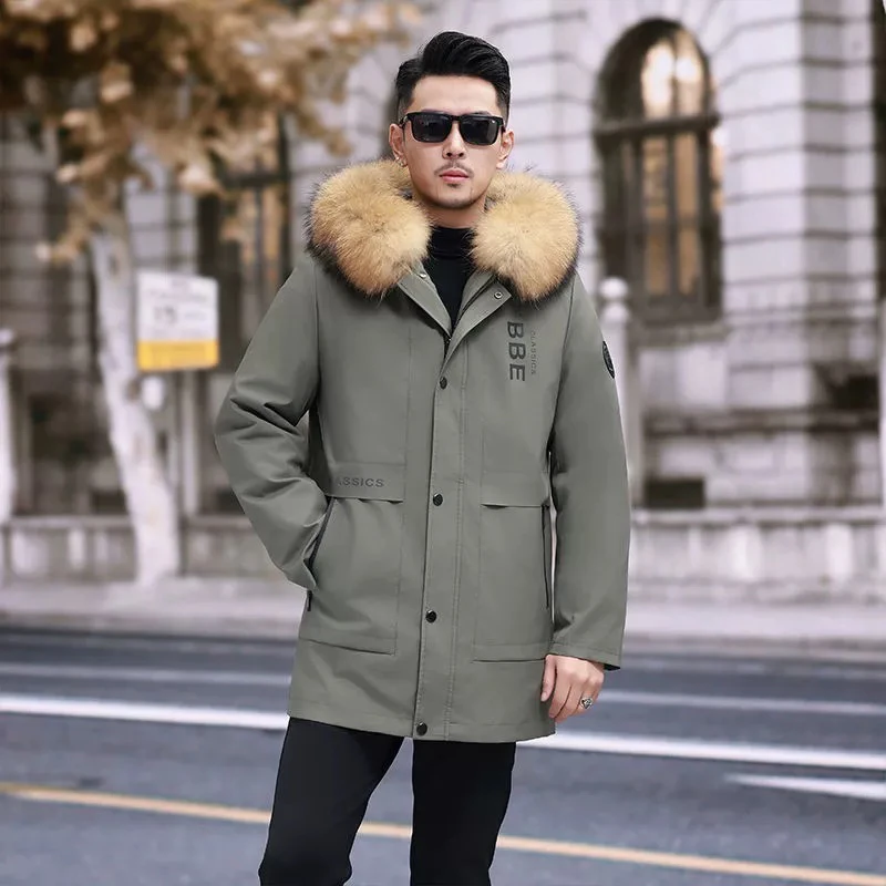 （外壳）中长款男装外衣可拆卸五防面料（不包括毛领和毛胆哦）
