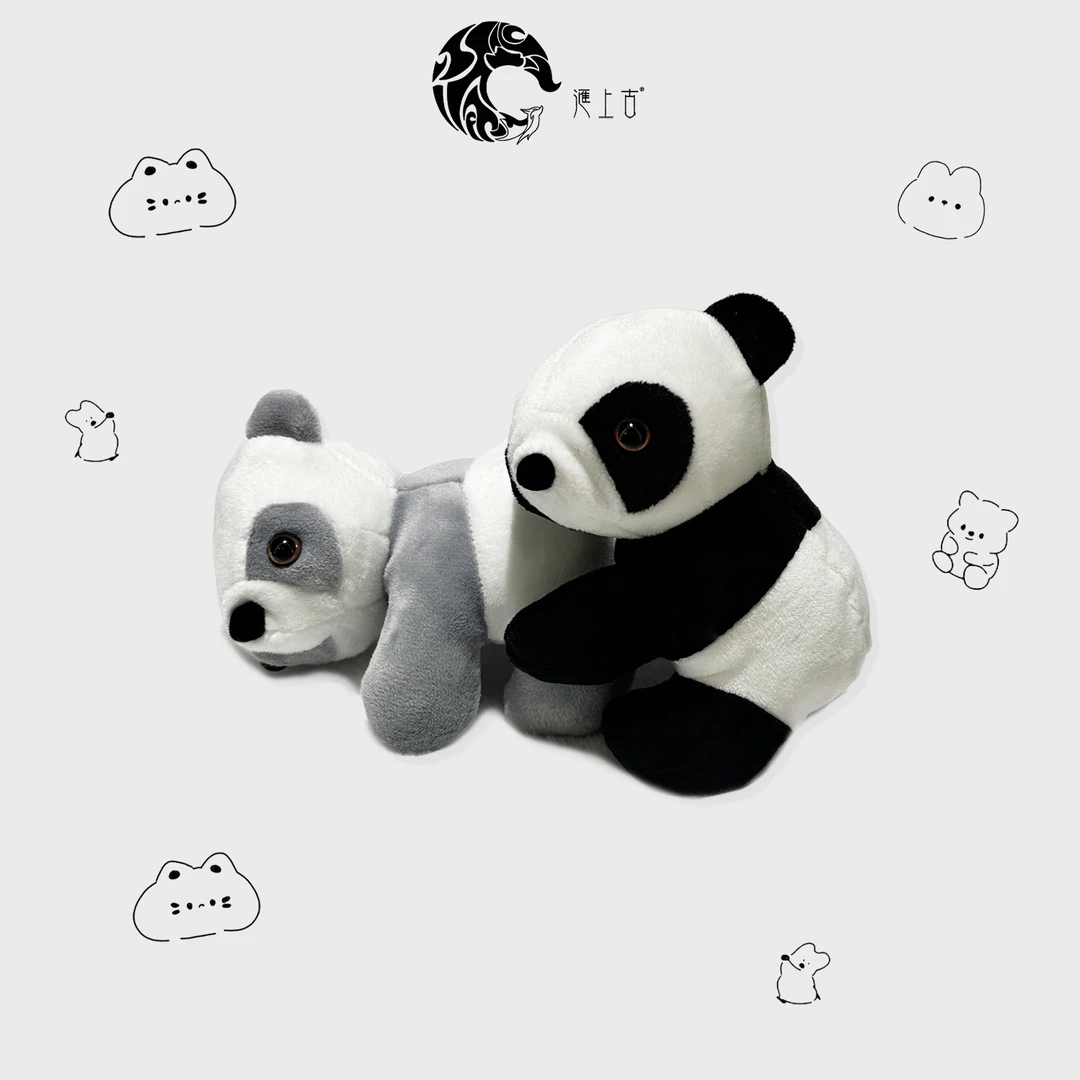 可爱歪头熊猫毛绒公仔玩具娃娃