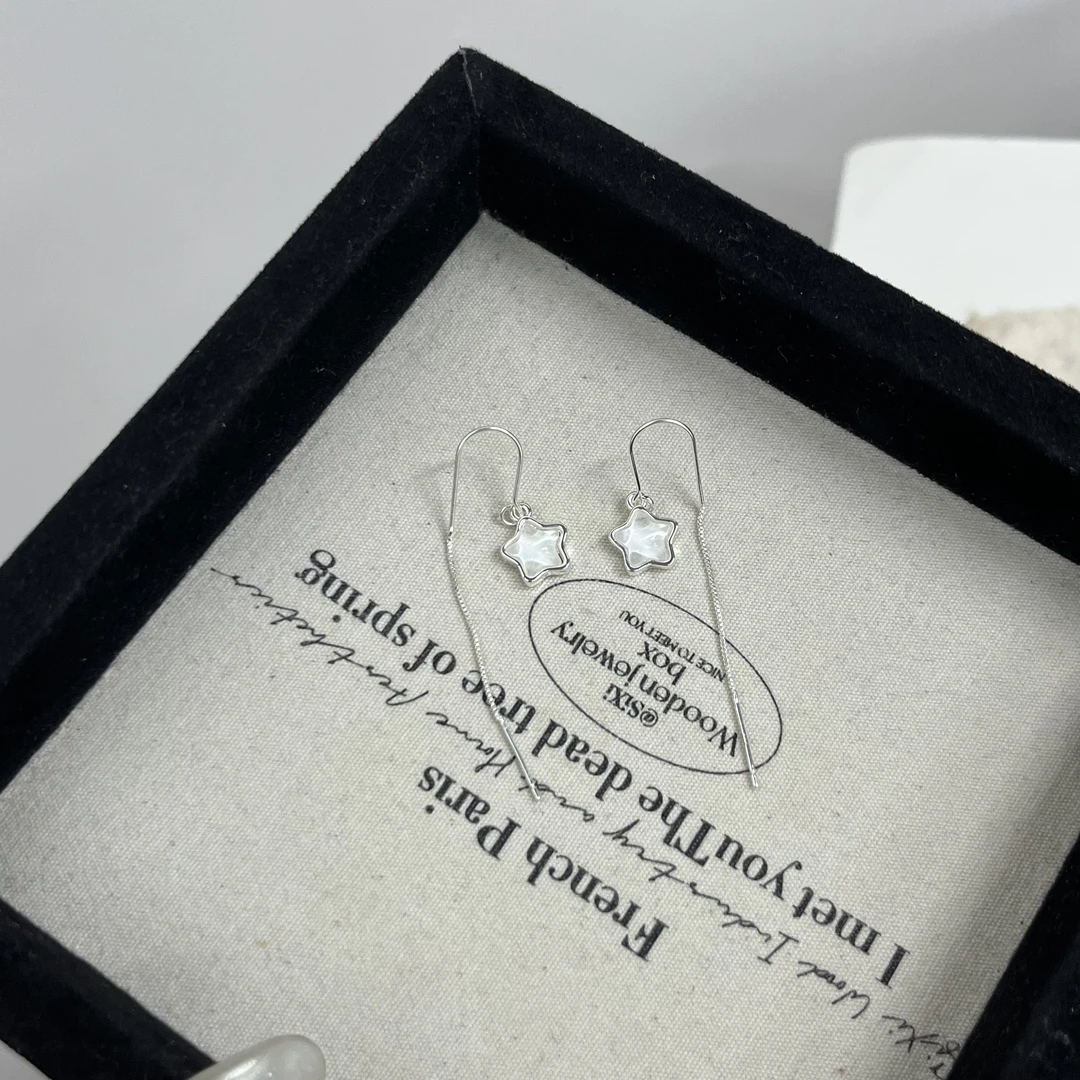 铜合金树脂耳饰 时尚星星流苏耳线百搭小众夏日出门简约轻奢饰品