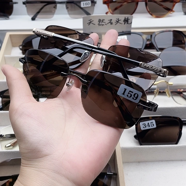 分体式天然水晶石头眼镜