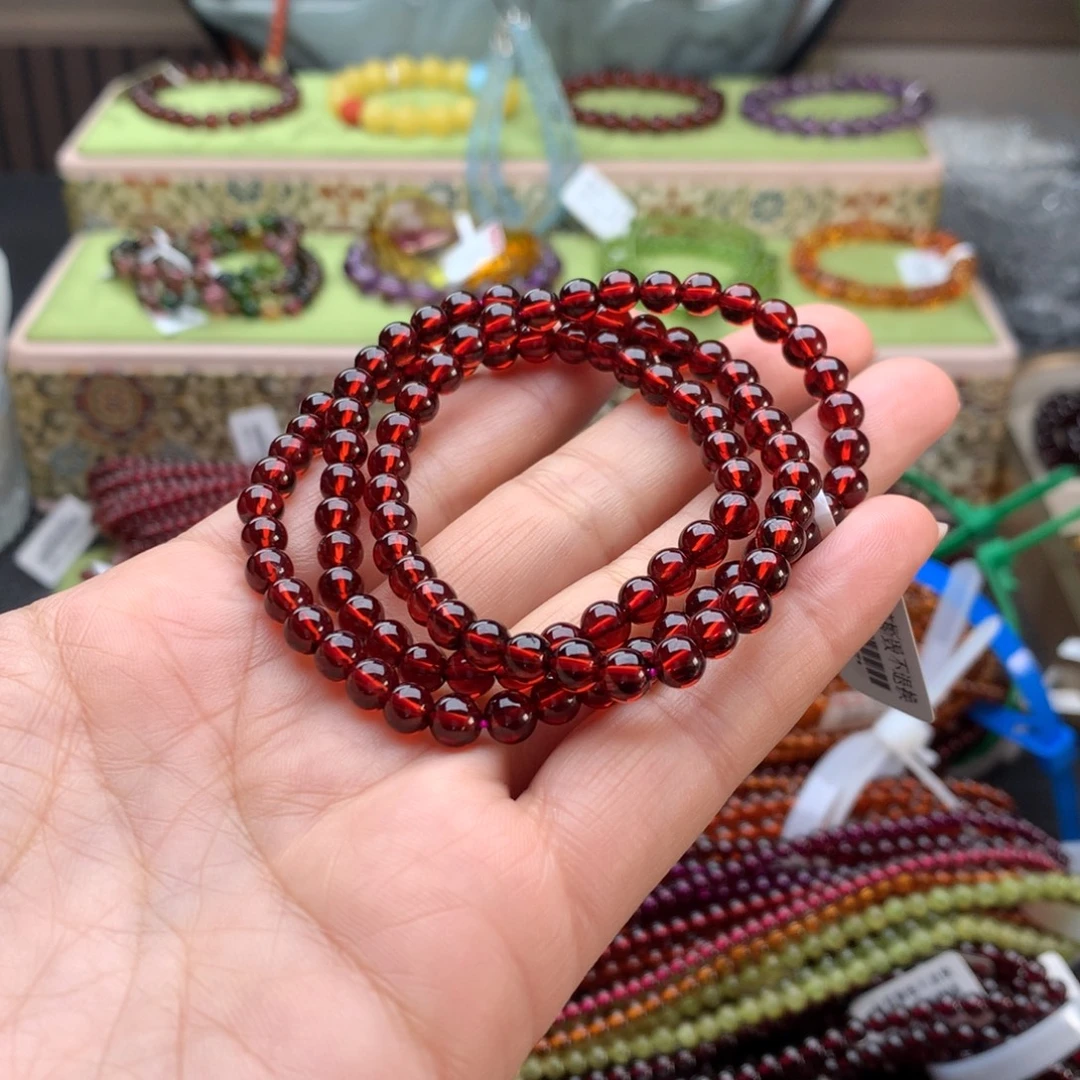 石榴石手串未镶嵌手串5.5