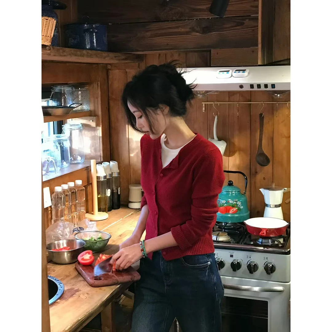 小番茄定制 FORNI 利兹下午茶 100羊毛软糯圆领针织开衫