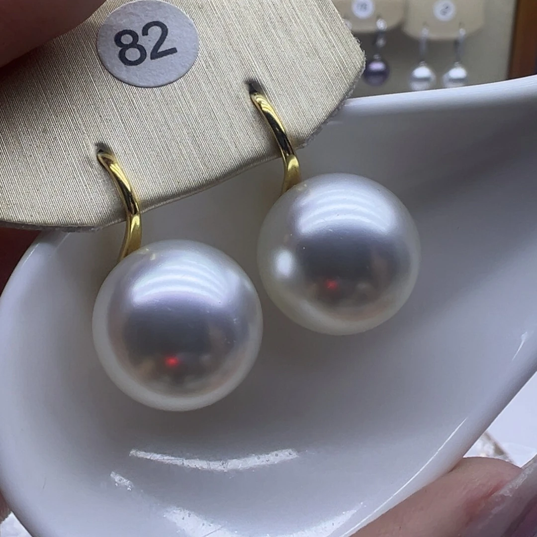 淡水珍珠银S925镶嵌耳饰