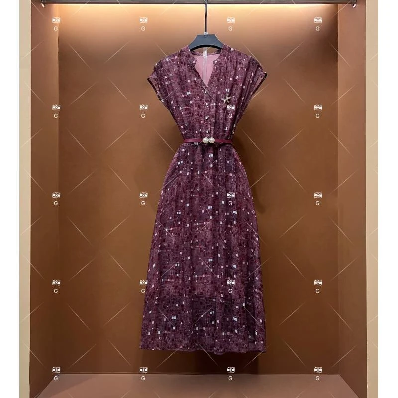 【露】春夏丨设计师法式轻奢印花女士连衣裙 GS-56065