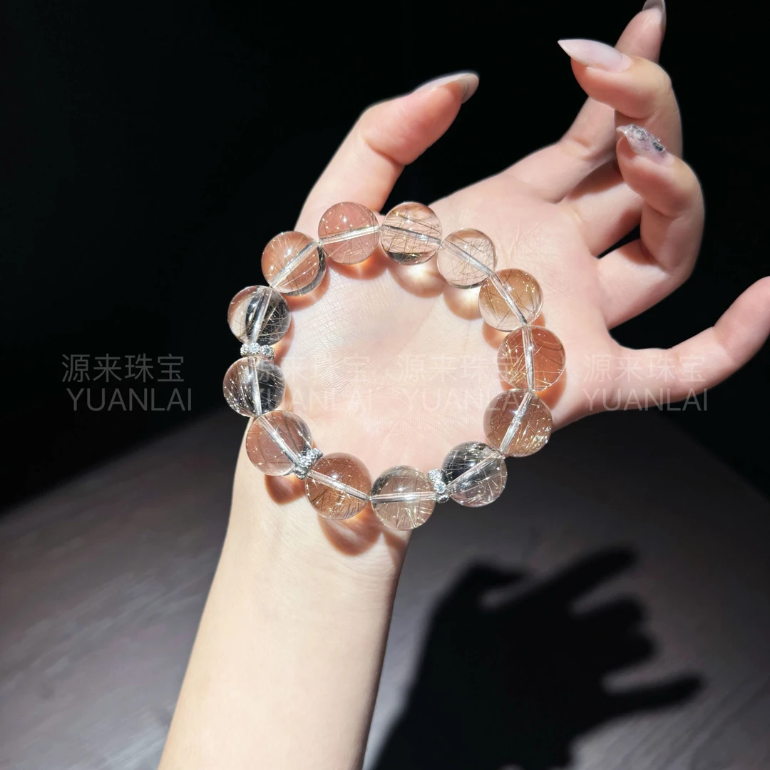 *火树银花*天然魔鬼银发晶手串