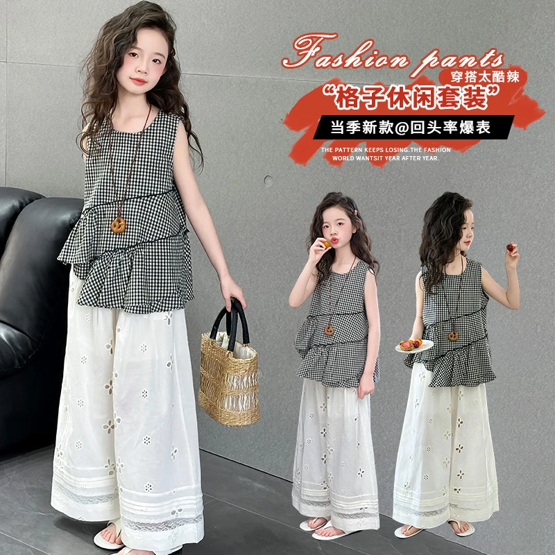女童夏装套装2025新款6-12岁15岁中大童休闲宽松洋气小女孩两件套