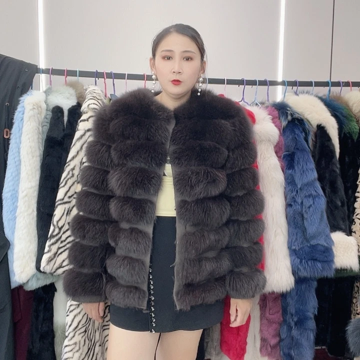 棕色狐狸毛外套120斤