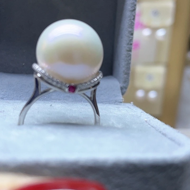 淡水珍珠戒指银S925镶嵌