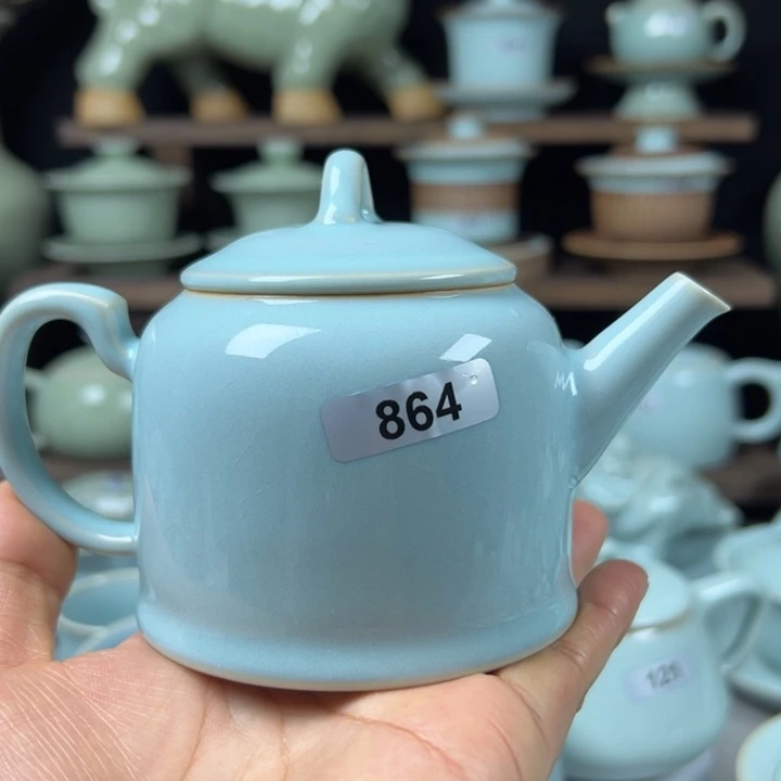 陶瓷三*微多力·瓷空间/天青金钟壶微瑕