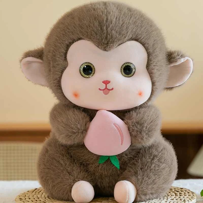 可爱猴子毛绒玩具小猴子玩偶公仔抱桃猴布偶儿童布娃娃礼物