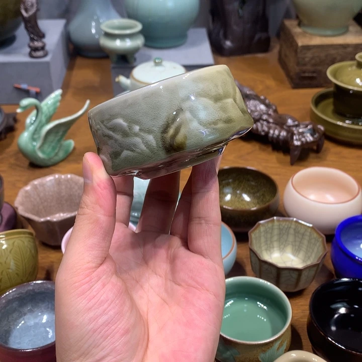 龙泉青瓷手工空山杯