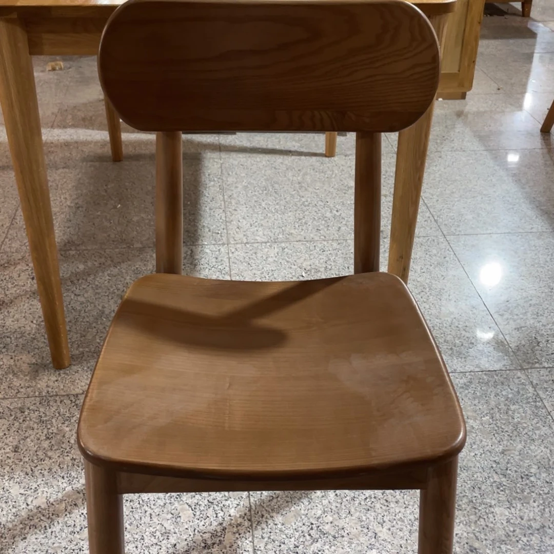 木胡桃色白腊木椅子2个