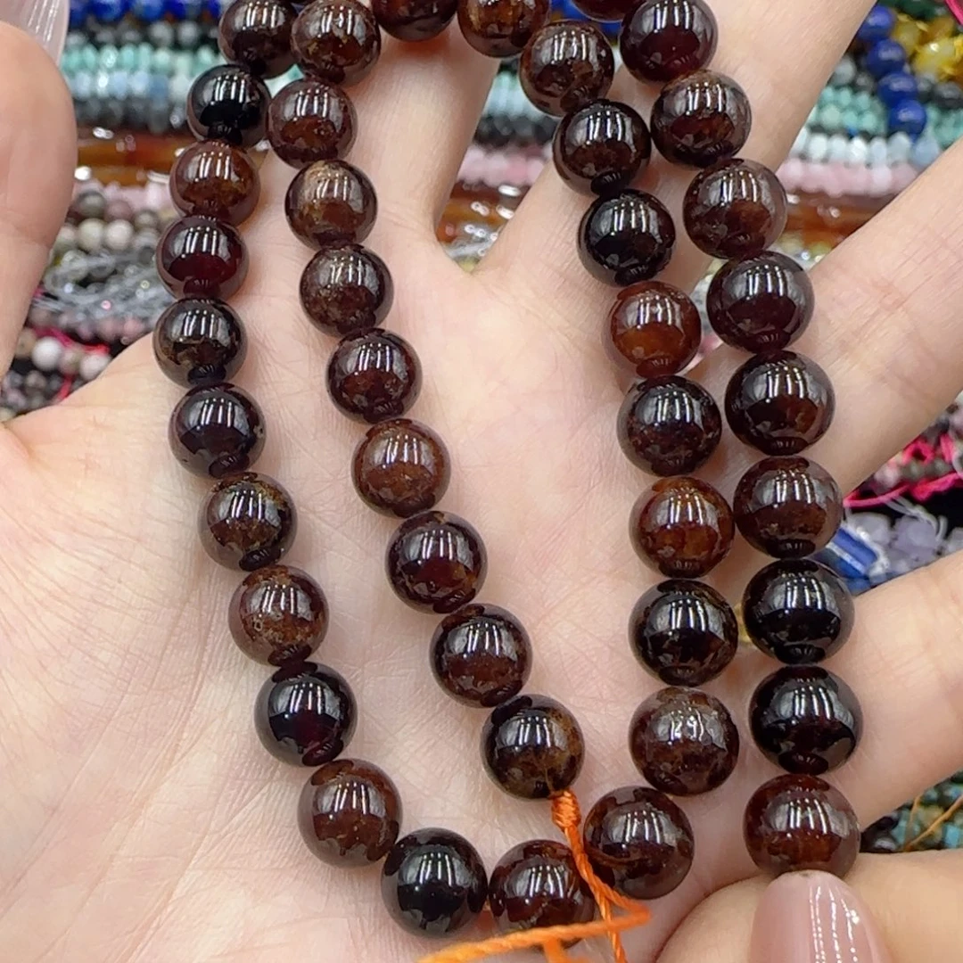 玛瑙/玉髓未镶嵌珠宝半成品老矿芬达石榴石一条卡8