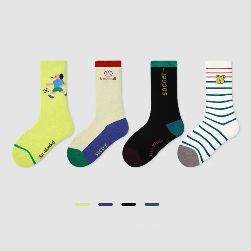 【鹿城蛋蛋专属】儿童袜子春夏开学季卡通潮酷百搭棉袜1-15岁中筒袜