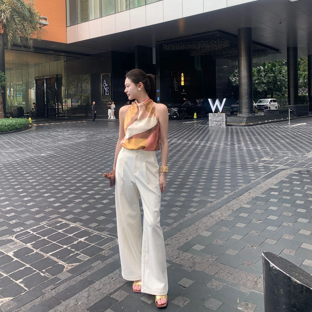 JINY | “修腿神裤" 宽松阔腿直筒休闲裤拖地西装长裤 MAK23736-C