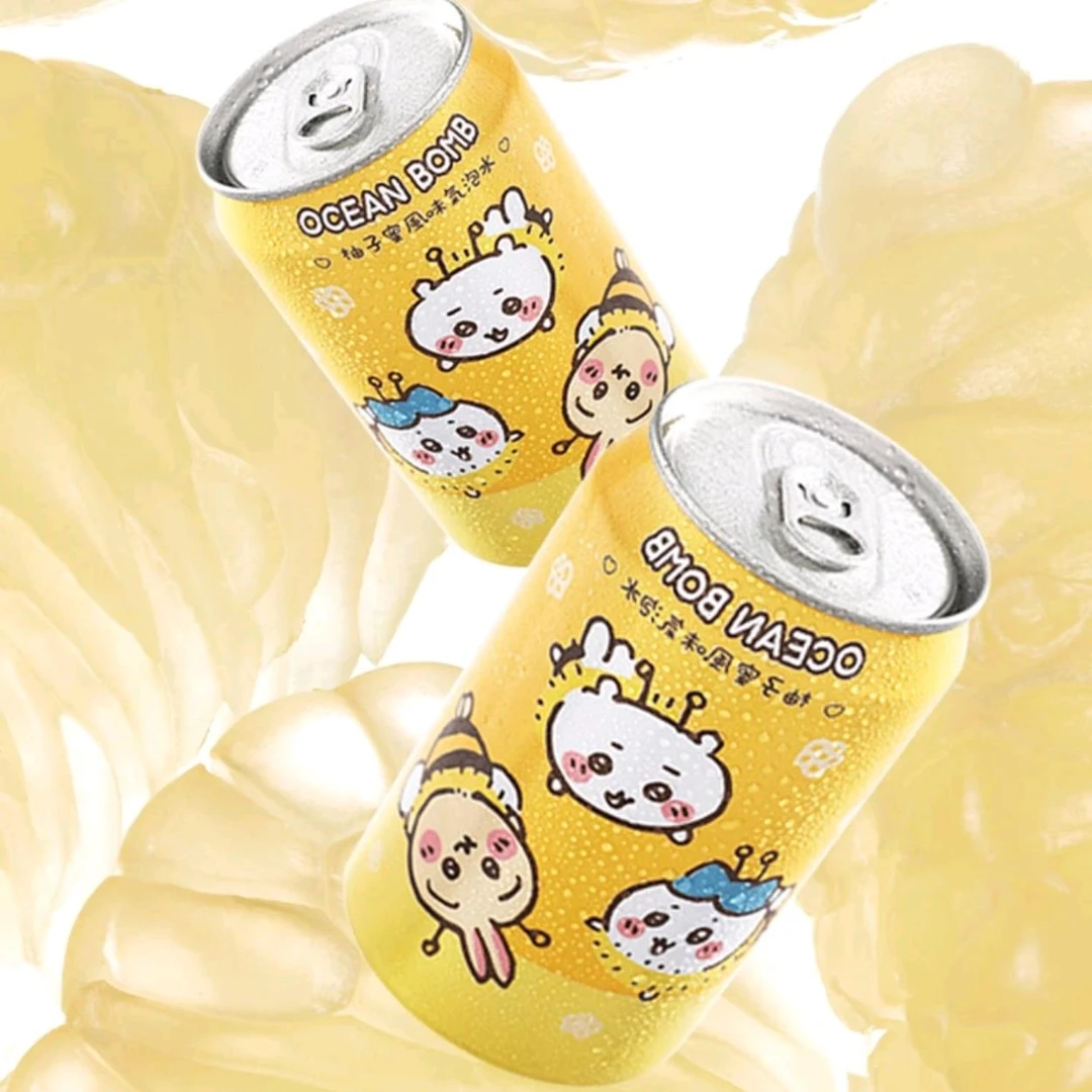 太古食品丨台湾进口吉伊卡哇OCEAN BOMB柚子葡萄蜜桃气泡水330ml
