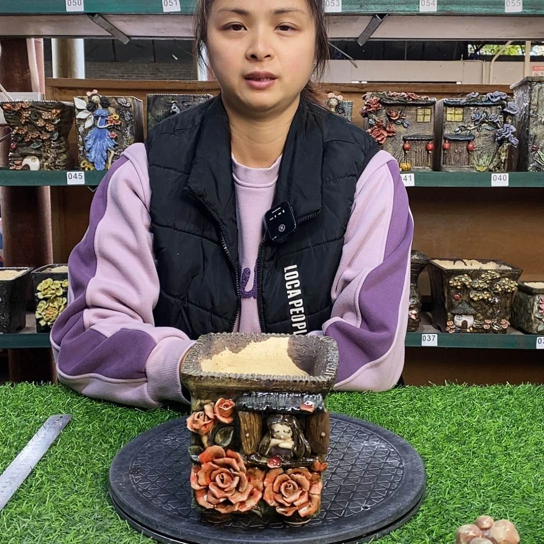 红陶青藤花器多肉花盆