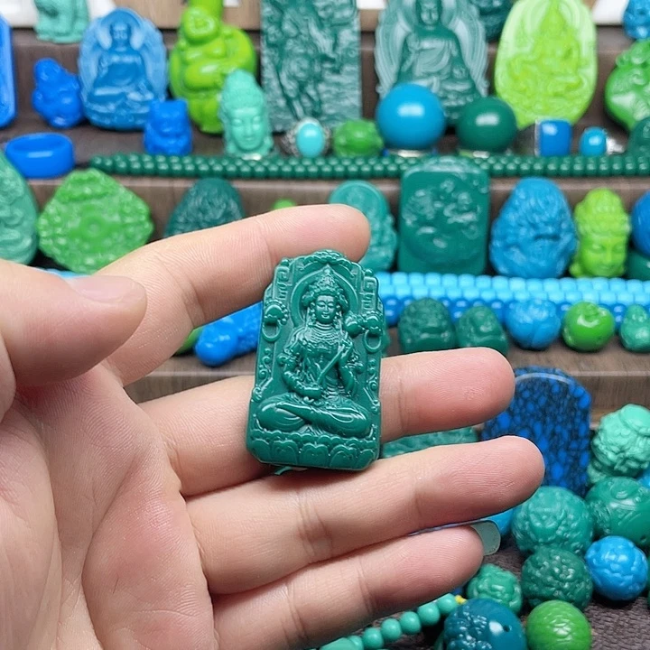 玻璃DIY平替绿松石伴生矿