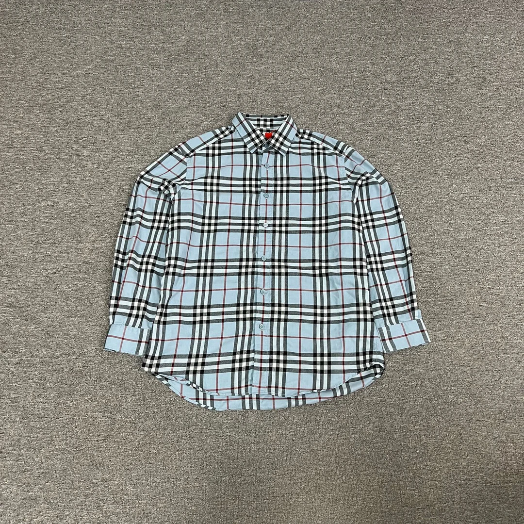 99新 AMIPARIS Burberry 巴宝莉 经典格纹 长袖衬衫 99新 L码