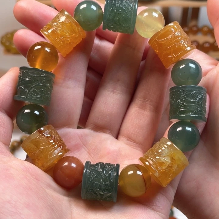 未镶嵌蛇纹石玉手链