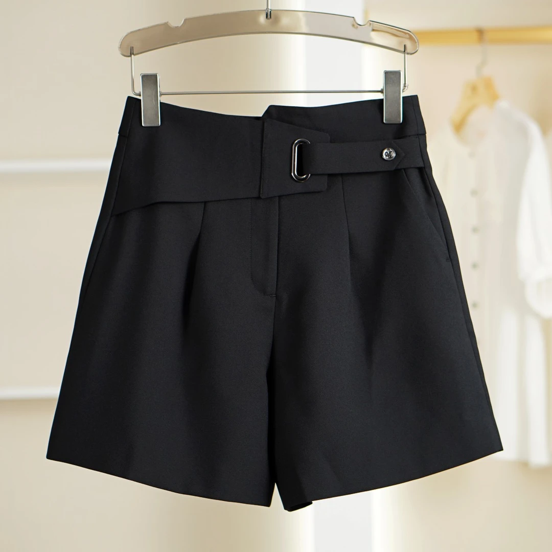 麦迪尚品【H】K470 高腰春夏短裤黑色品牌折扣撤柜女装