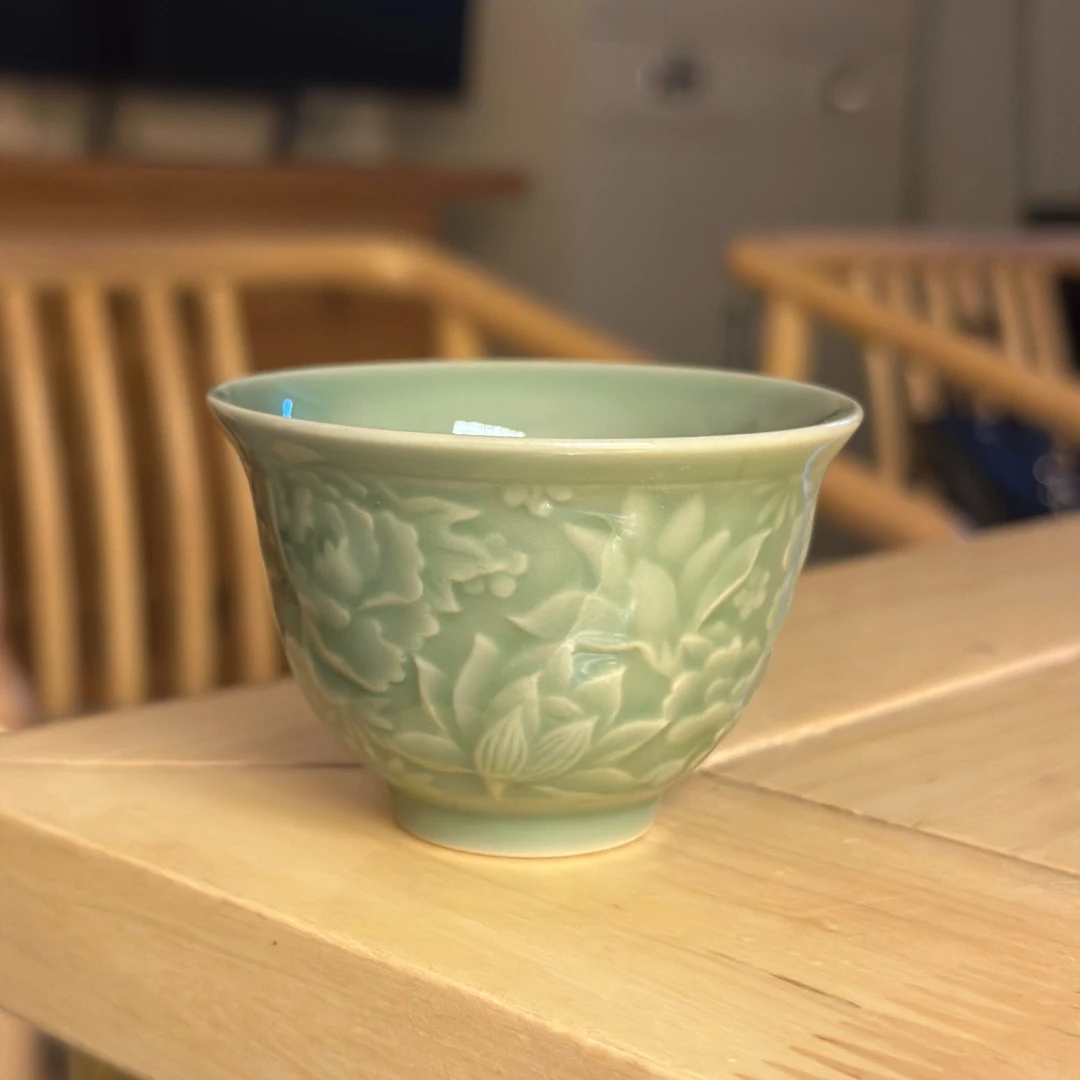 耀州窑 耀州瓷 百花铃铛杯 微瑕二级瓷器