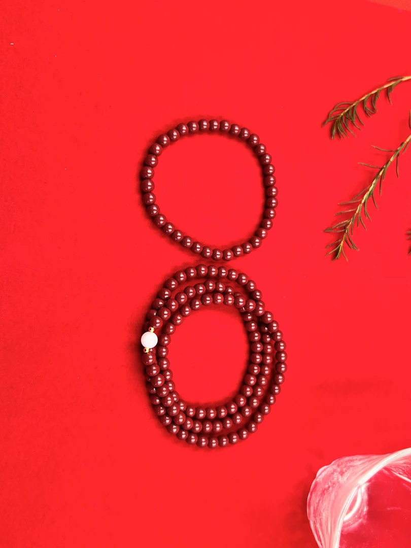 含辰砂工艺品【缘聚德珠宝】高含量紫金砂5MM手串多圈