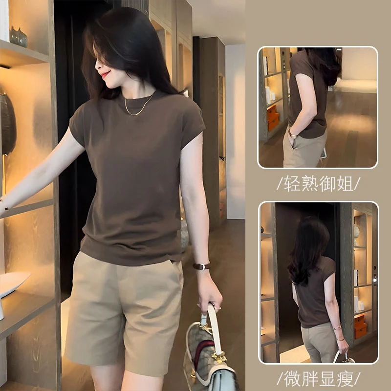 拽酷搭配一整套夏装小个子茶系松弛感穿搭套装女减龄炸街2025新款