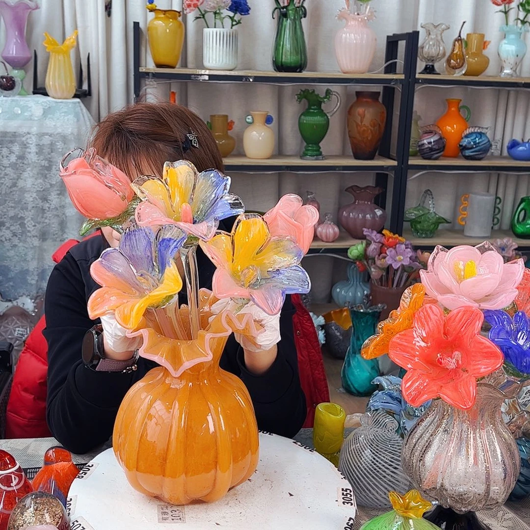 5花1瓶福利家悦琉璃工艺品