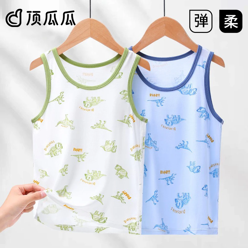 莫代尔男童背心夏季新款儿童吊带背心内穿青少年男孩跨栏无袖打底
