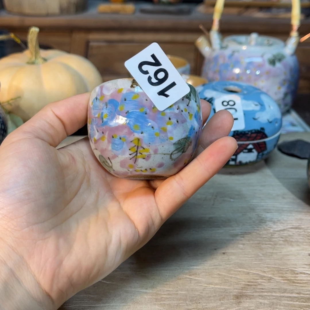 壶素浅陶瓷手绘手工