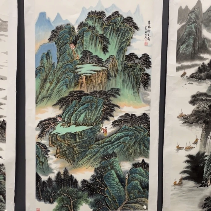 国画好****习四尺作品山水11111