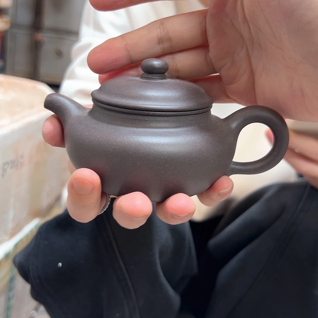 茶壶紫砂青灰紫泥仿古瑕