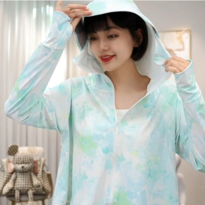 【彩虹仲夏-银胶大帽檐】夏季薄款透气防紫外线印花防晒衣