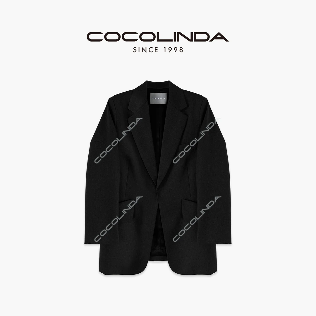 COCOLINDA| 绵羊毛大口袋松弛感中长款翻领西装外套C3104 B