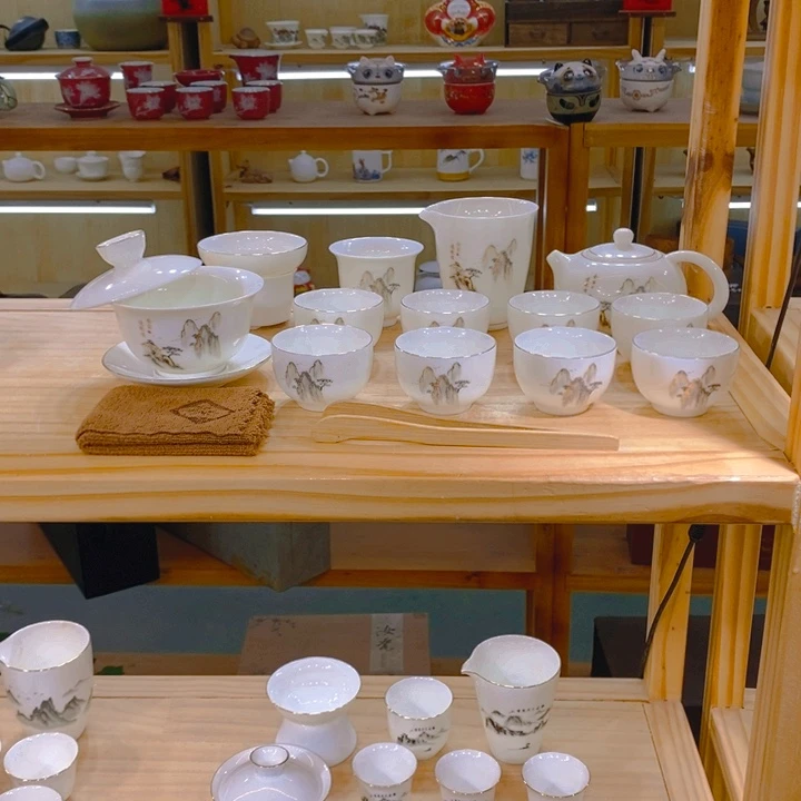 【不止】羊脂玉瓷茶具套装