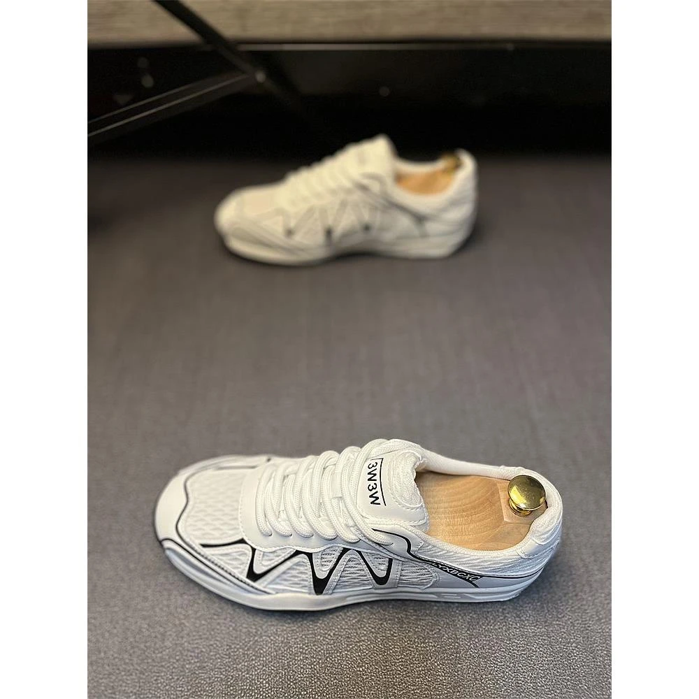 男鞋2025夏款网面透气软底防滑小白鞋精神小伙休闲运动网红滑板鞋