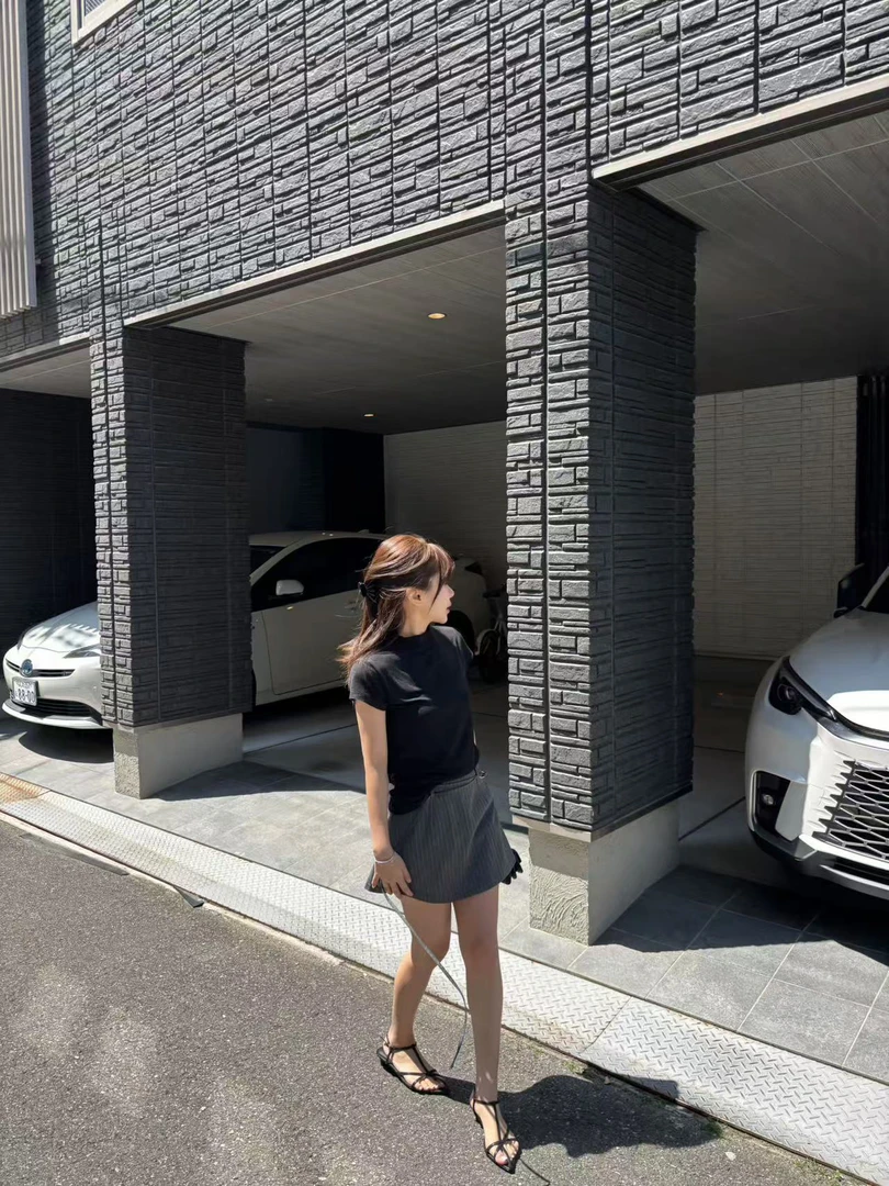 ORI小众复古简约条纹高腰显瘦A字西装半身裙短裙裙裤韩系